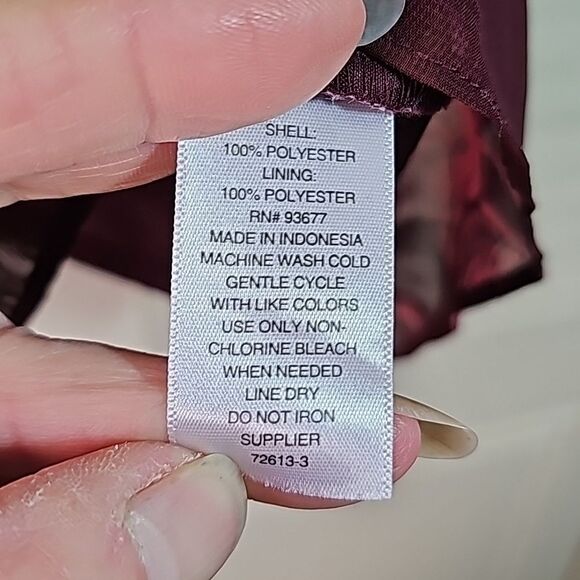 Blouse by Ana Pink Burgandy Bell Sleeves Fully lined Size Medium - Picture 4 of 5